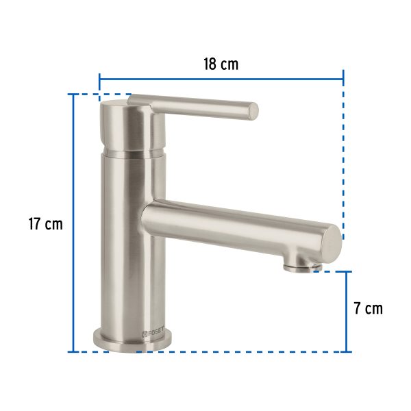 49940 - Monomando corto satín para lavabo, Foset Element
