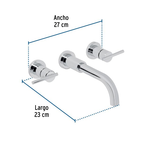 49927 - Mezcladora cromo de pared para lavabo, Foset Element