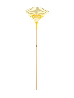 21431 - Escoba metálica para jardín, curva, 20 dientes, mango 48'