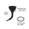 11207 - Embudo plástico 500 ml, cuello flexible con filtro, Truper