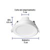 25086 - Luminario LED empotrable 5 W redondo, luz de día, Basic