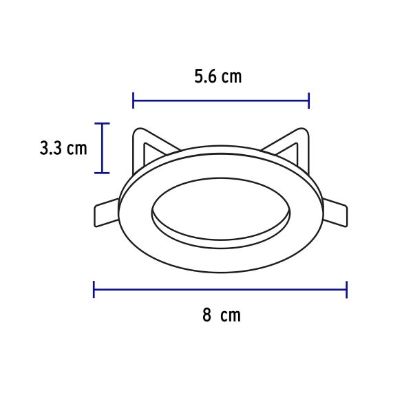 46612 - Luminario redondo blanco spot fijo, lámpara no incluida