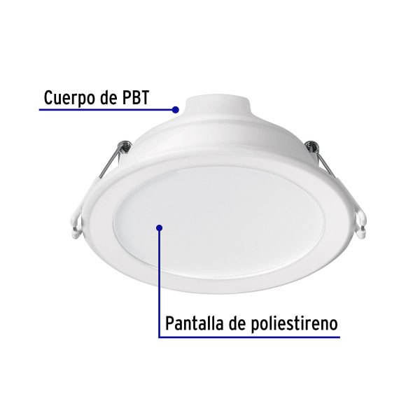 25087 - Luminario LED empotrable 7 W redondo, luz de día, Basic