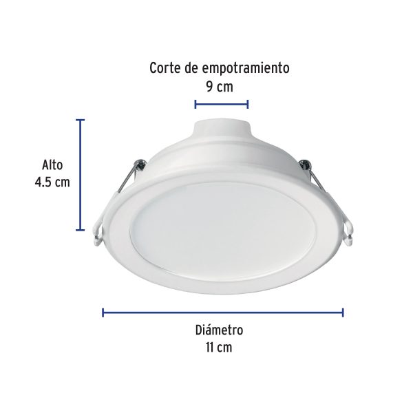 25087 - Luminario LED empotrable 7 W redondo, luz de día, Basic