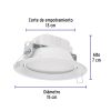 48095 - Luminario LED empotrado redondo de 6 W, luz cálida, Volteck