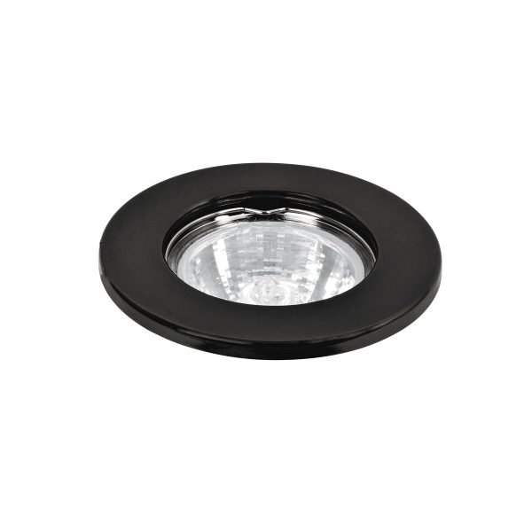 46613 - Luminario redondo negro spot fijo, lámpara no incluida