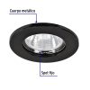 46613 - Luminario redondo negro spot fijo, lámpara no incluida