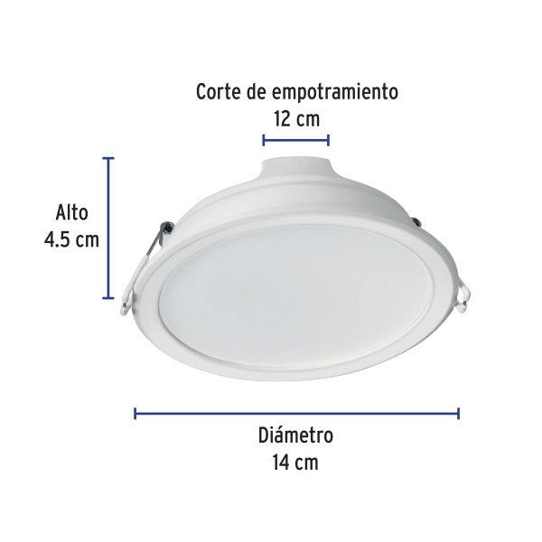 25088 - Luminario LED empotrable 12 W redondo, luz de día, Basic