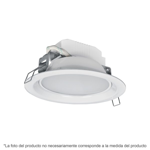 48096 - Luminario LED empotrado redondo de 12 W, luz cálida, Volteck