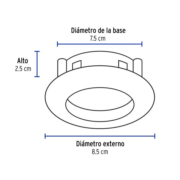 46615 - Luminario redondo blanco spot dirigible, lámpara no incluida