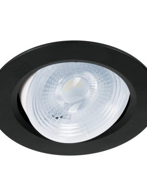 46945 - Luminario de LED 5 W empotrar redondo negro spot dirigible