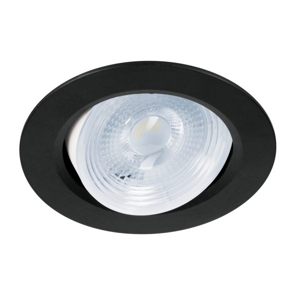 46945 - Luminario de LED 5 W empotrar redondo negro spot dirigible