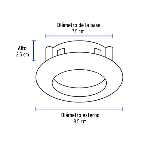 46616 - Luminario redondo satín spot dirigible, lámpara no incluida