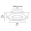 46949 - Luminario de LED 5 W empotrar cuadrado cromo spot dirigible