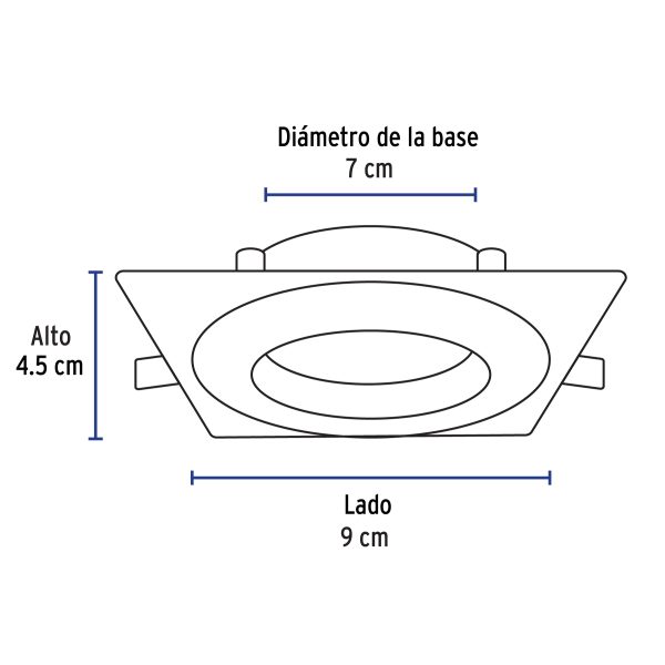 46949 - Luminario de LED 5 W empotrar cuadrado cromo spot dirigible