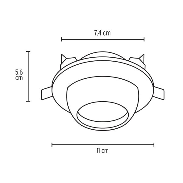 46625 - Luminario redondo satín spot esférico, lámpara no incluida