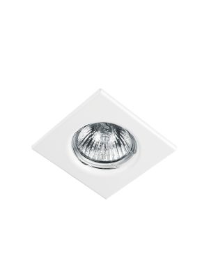 45566 - Luminario cuadrado blanco spot fijo, lámpara no incluida