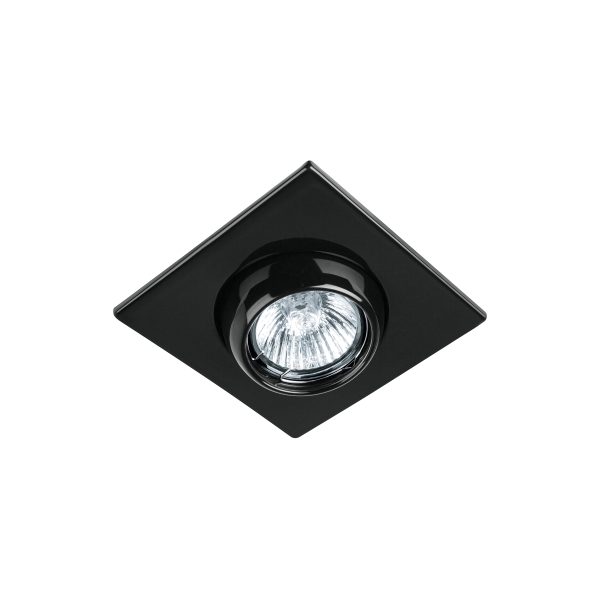45570 - Luminario cuadrado negro spot esférico, lámpara no incluida