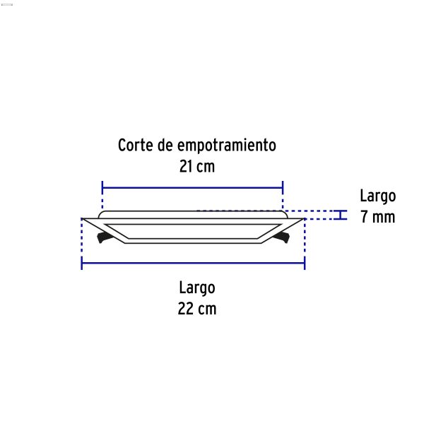 48542 - Luminario ultradelgado cuadrado p/empotrar 18W, luz de día
