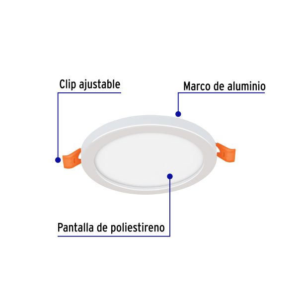 47796 - Luminario de LED para empotrar 6 W, ajustable, luz de día