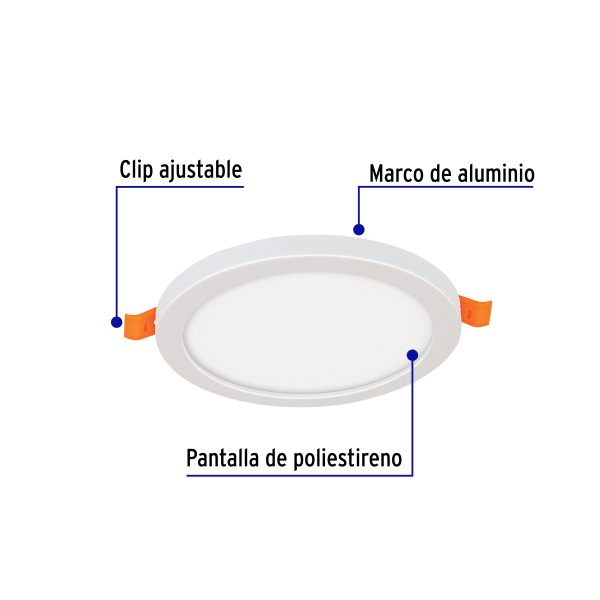 47797 - Luminario de LED para empotrar 8 W, ajustable, luz de día