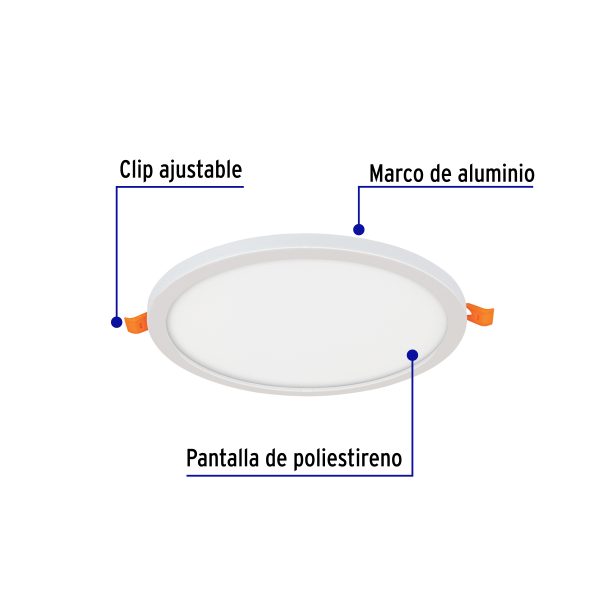 47798 - Luminario de LED para empotrar 15 W, ajustable, luz de día