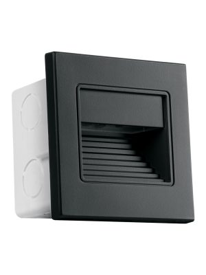 49499 - Luminario LED empotrable de cortesía 1 W, luz cálida, negro