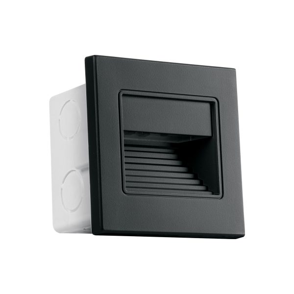 49499 - Luminario LED empotrable de cortesía 1 W, luz cálida, negro