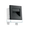 49499 - Luminario LED empotrable de cortesía 1 W, luz cálida, negro