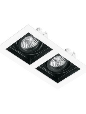 EMP-720S.jpg 49549 - Luminario empotrable con 2 spots dirigibles, blanco, VOLTECK