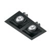 49713 - Luminario empotrable con 2 spots dirigibles, negro, VOLTECK