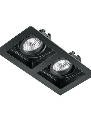 EMP-721S.jpg 49713 - Luminario empotrable con 2 spots dirigibles, negro, VOLTECK