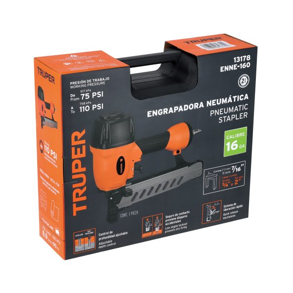 13178 - Engrapadora neumática, calibre 16, Truper