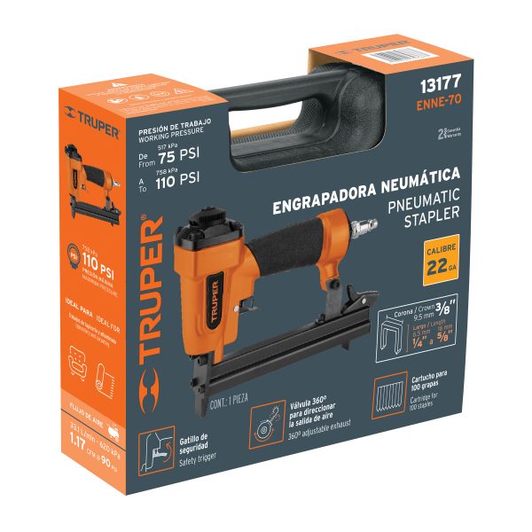 13177 - Engrapadora neumatica, calibre 22, Truper