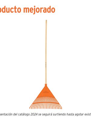 19786 - Escoba plástica para jardín, rígida, 22 dientes, mango 48'