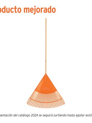 19065 - Escoba plástica para jardín, flexible, 30 dientes, mango 48'