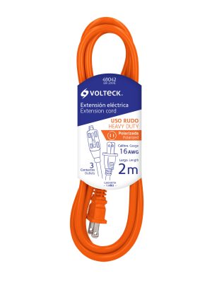 48042 - Extensión eléctrica de uso rudo 2 m 2x16 AWG, Volteck