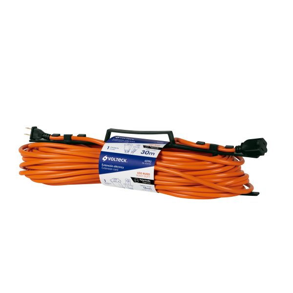 40192 - Extensión eléctrica uso rudo 30 m 2x16 AWG para 1 clavija