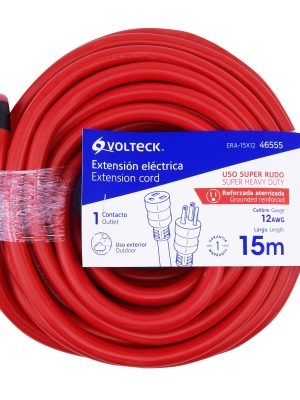 46555 - Extensión reforzada aterrizada 15 m 3x12 AWG, Volteck