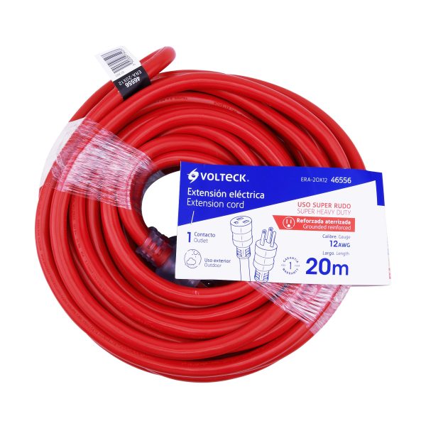 46556 - Extensión reforzada aterrizada 20 m 3x12 AWG, Volteck