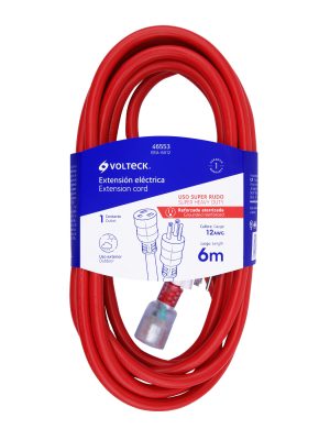 46553 - Extensión reforzada aterrizada 6 m 3x12 AWG, Volteck