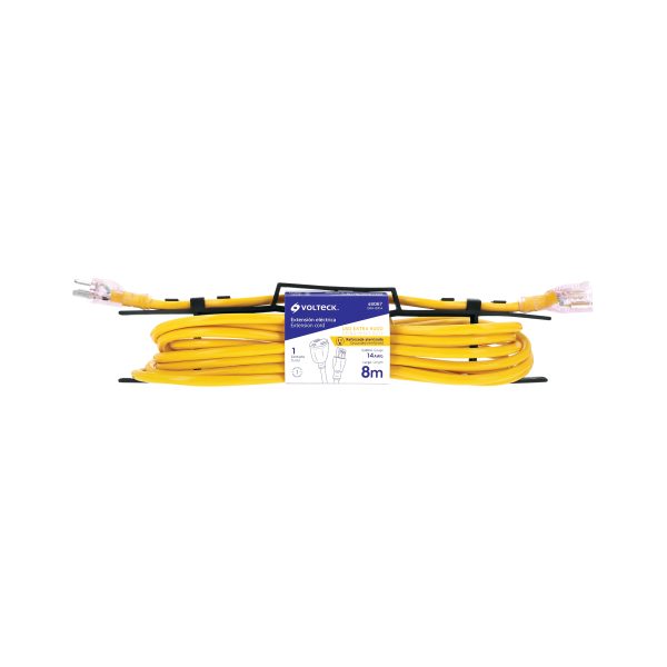 48067 - Extensión reforzada aterrizada 8 m 3x14 AWG, Volteck