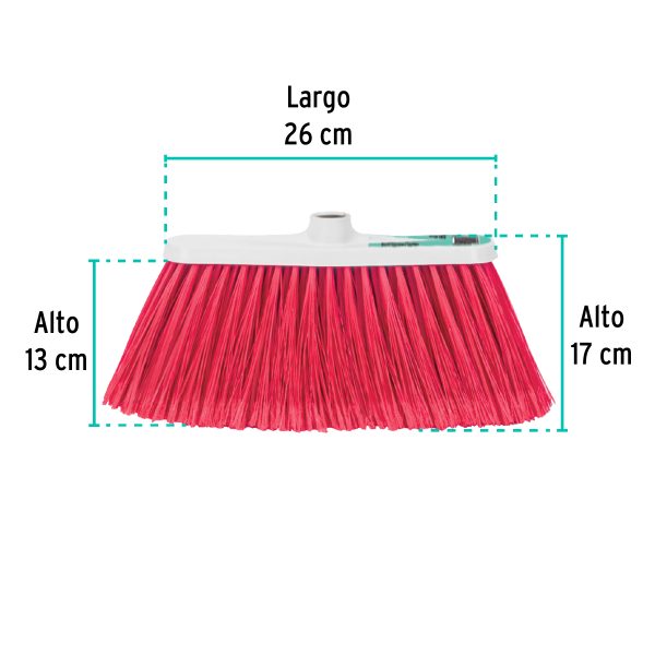 58173 - Escoba de vinilo, tipo cepillo, sin bastón, mediana