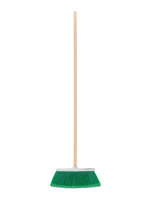 57055 - Escoba grande tipo cepillo, cerdas de PVC, bastón de madera