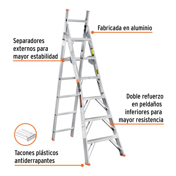 16746 - Escalera convertible, tipo ll, 13 escalones, TRUPER