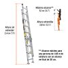 16026 - Escalera de extensión, tipo III, 16 peldaños, Truper