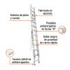 16759 - Escalera de extensión, tipo II, 24 peldaños, Truper