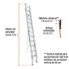 16028 - Escalera de extensión, tipo III, 24 peldaños, Truper