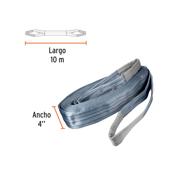 ESLI-410FC1.jpg 17879 - Eslinga de poliéster, ojo a ojo, 4' x 10 m, Truper