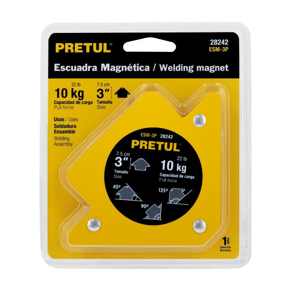 28242 - Escuadra magnética 3' para soldar, capacidad 10 kg, PRETUL